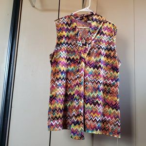 Sleeveless multi color blouse